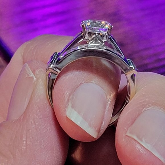 Gorgeous 3.5 Carat TW Ziamond Wedding Set - Picture 3 of 7